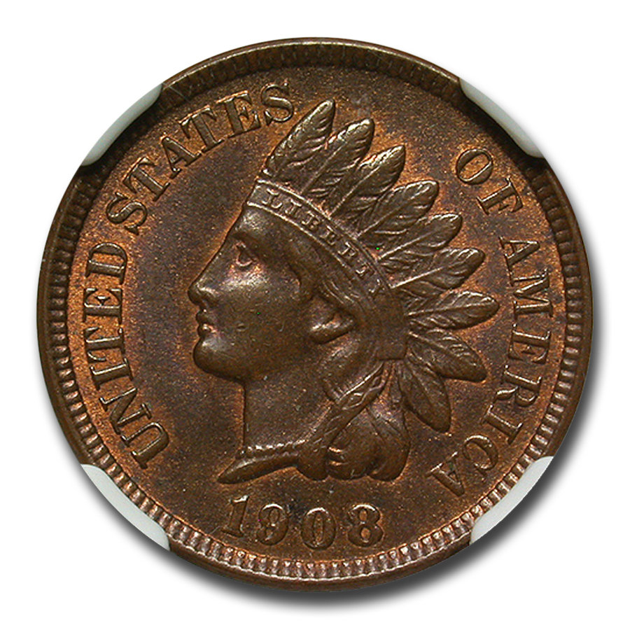 Buy 1908 Indian Head Cent MS-64 NGC (Brown)