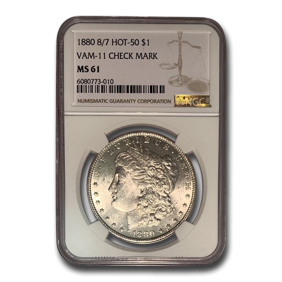 Buy 1880 8/7 Morgan Dollar MS-61 NGC (VAM-11 Check Mark Hot-50)