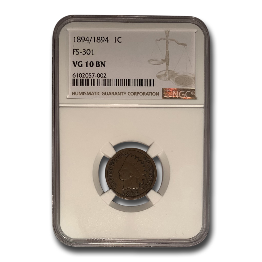 Buy 1894/1894 Indian Head Cent VG-10 NGC (Brown, FS-301)