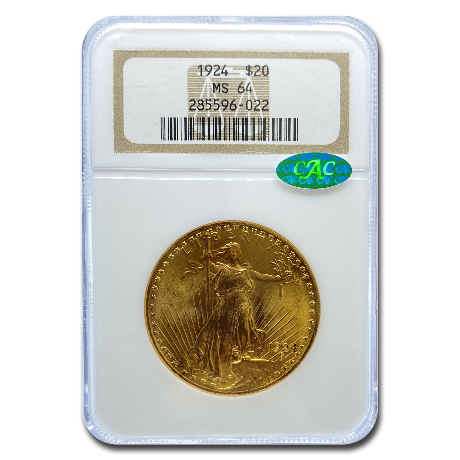 Buy 1924 $20 Saint-Gaudens Gold Double Eagle MS-64 NGC CAC