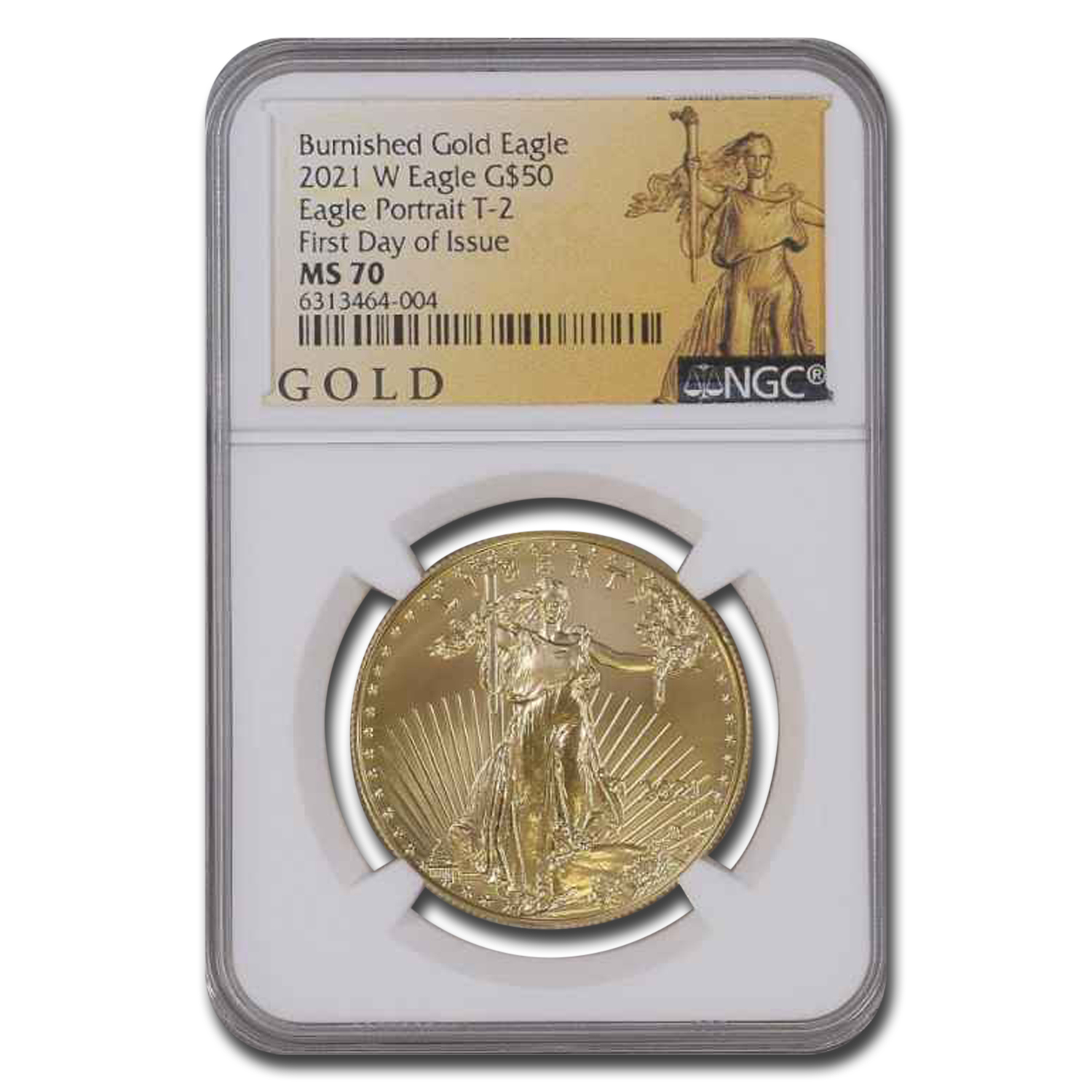 Buy 2021-W 1 oz Burnished Gold Eagle Type 2 MS-70 NGC (FDI)