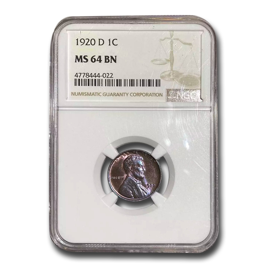 Buy 1920-D Lincoln Cent MS-64 NGC (Brown)