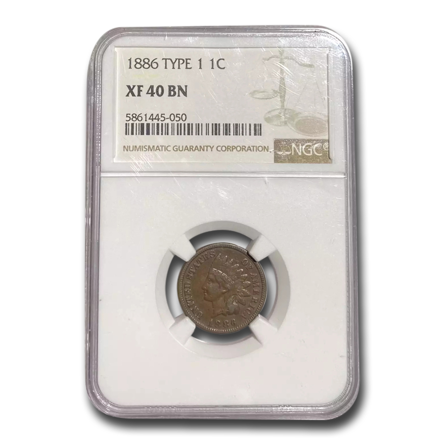 Buy 1886 Indian Head Cent Type-I XF-40 NGC (Brown)