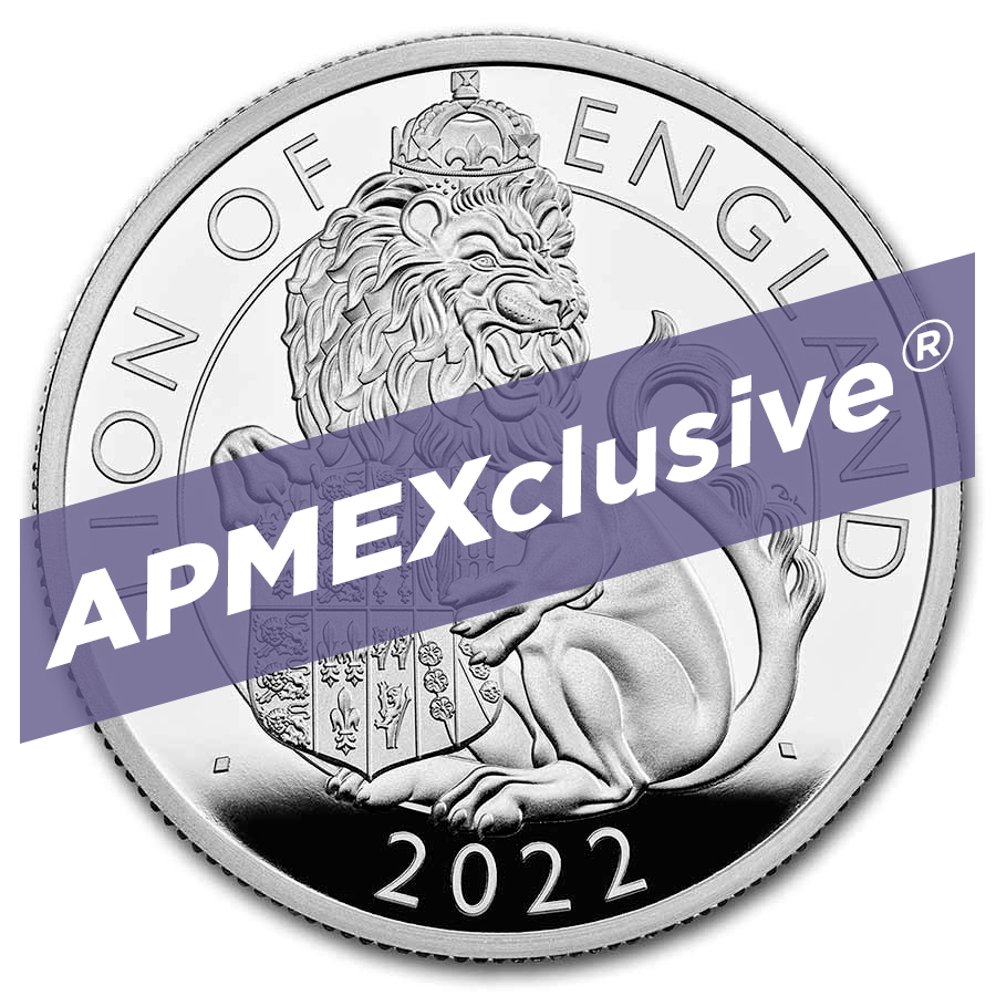 Buy 2022 2 oz Ag Royal Tudor Bst Lion of Eng Pf COA