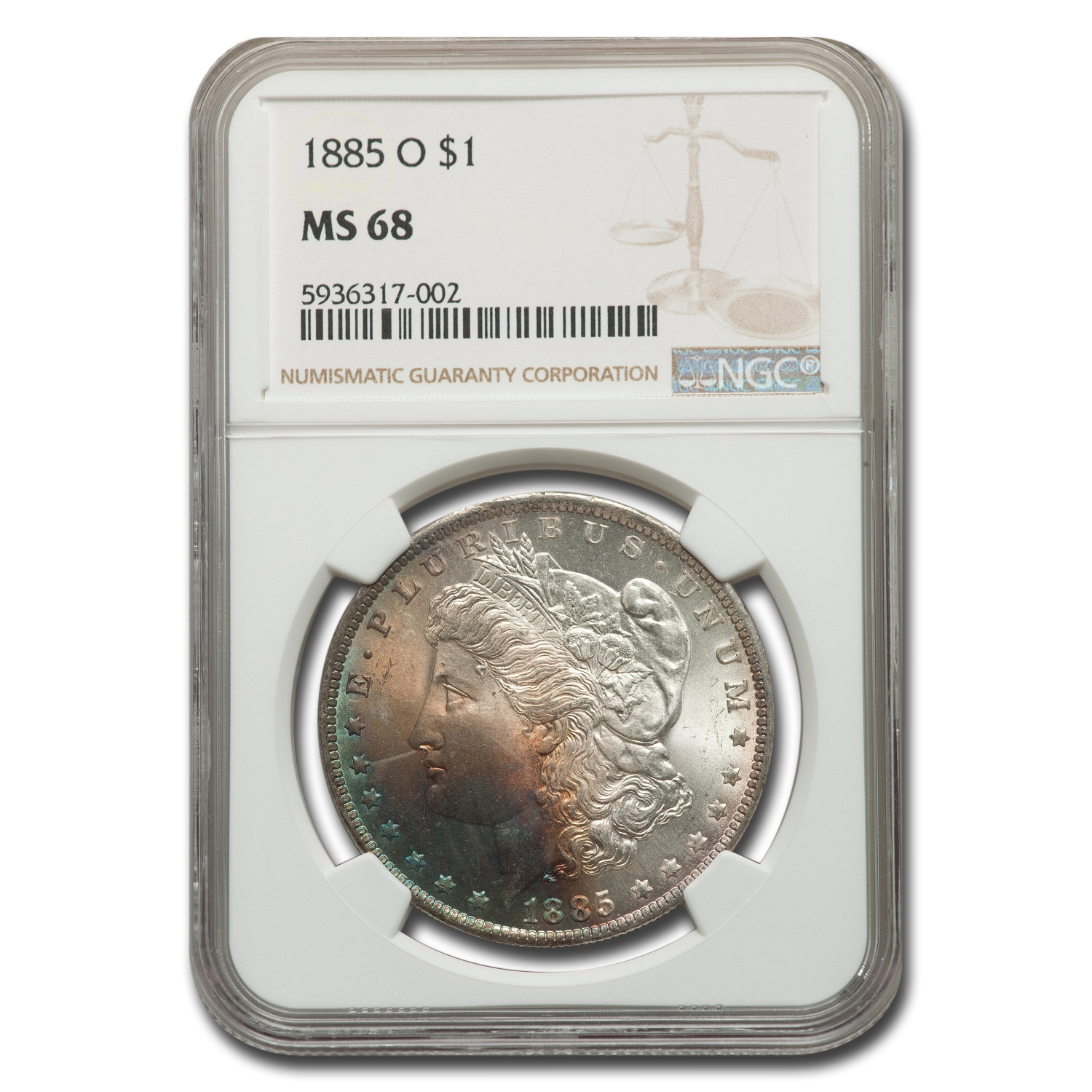 Buy 1885-O Morgan Dollar MS-68 NGC (Beautiful Toning) - Click Image to Close