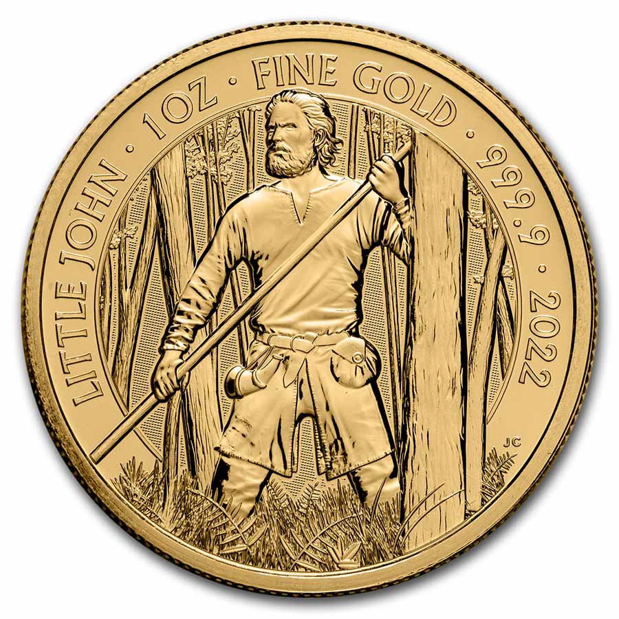 2022 Great Britain 1 oz Gold Myths & Legends: Little John BU - Click Image to Close