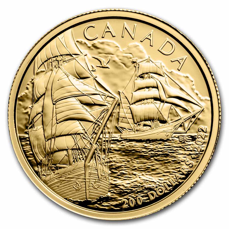 Buy 2022 Canada 1/2 oz Gold $200 Tall Ships: Brigantine - Click Image to Close