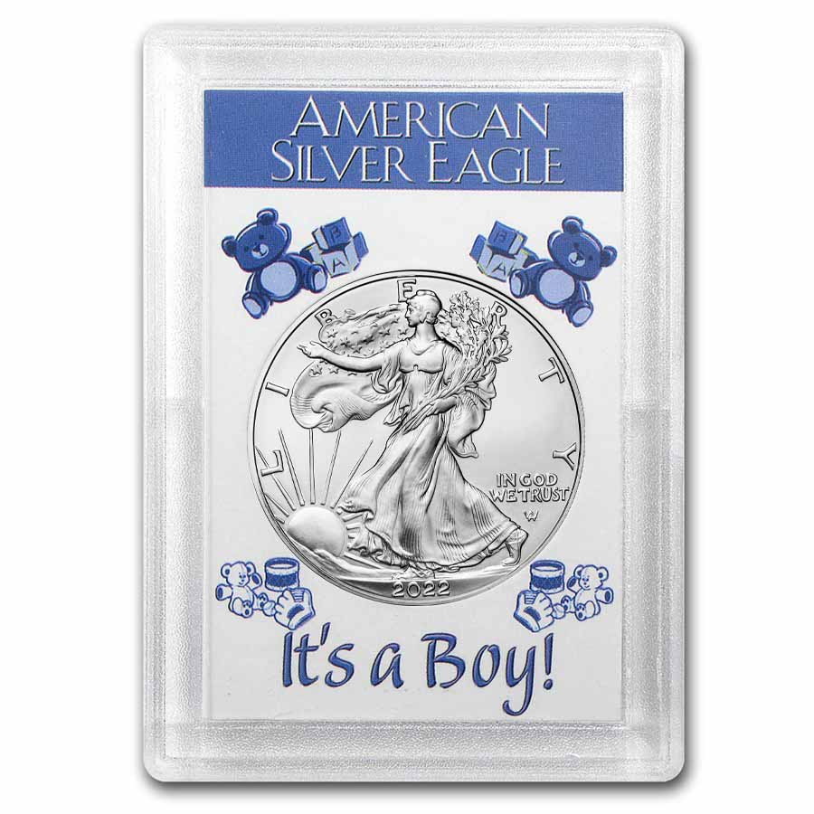 Buy 2022 1 oz Silver Eagle - w/Harris Holder, It's A Boy! Design