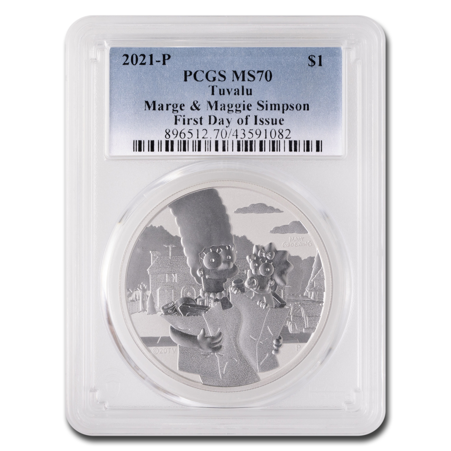 Buy 2021-P Tuvalu 1 oz Silver Marge and Maggie MS-70 PCGS (FDI)