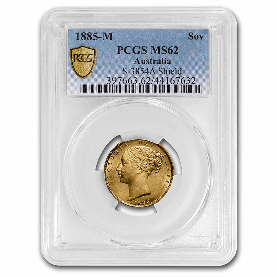 Buy 1885-M Australia Gold Sovereign Victoria MS-62 PCGS