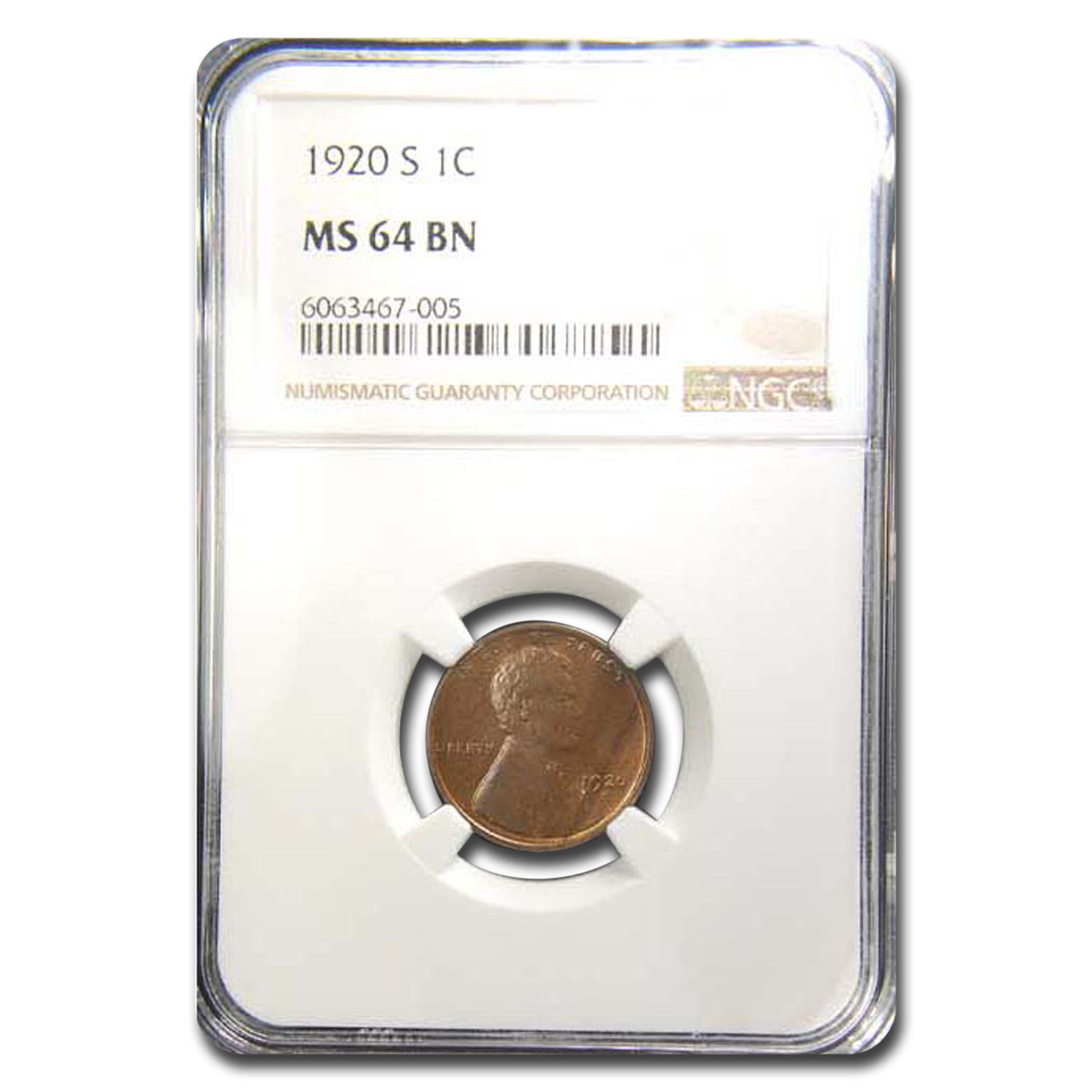 Buy 1920-S Lincoln Cent MS-64 NGC (Brown)