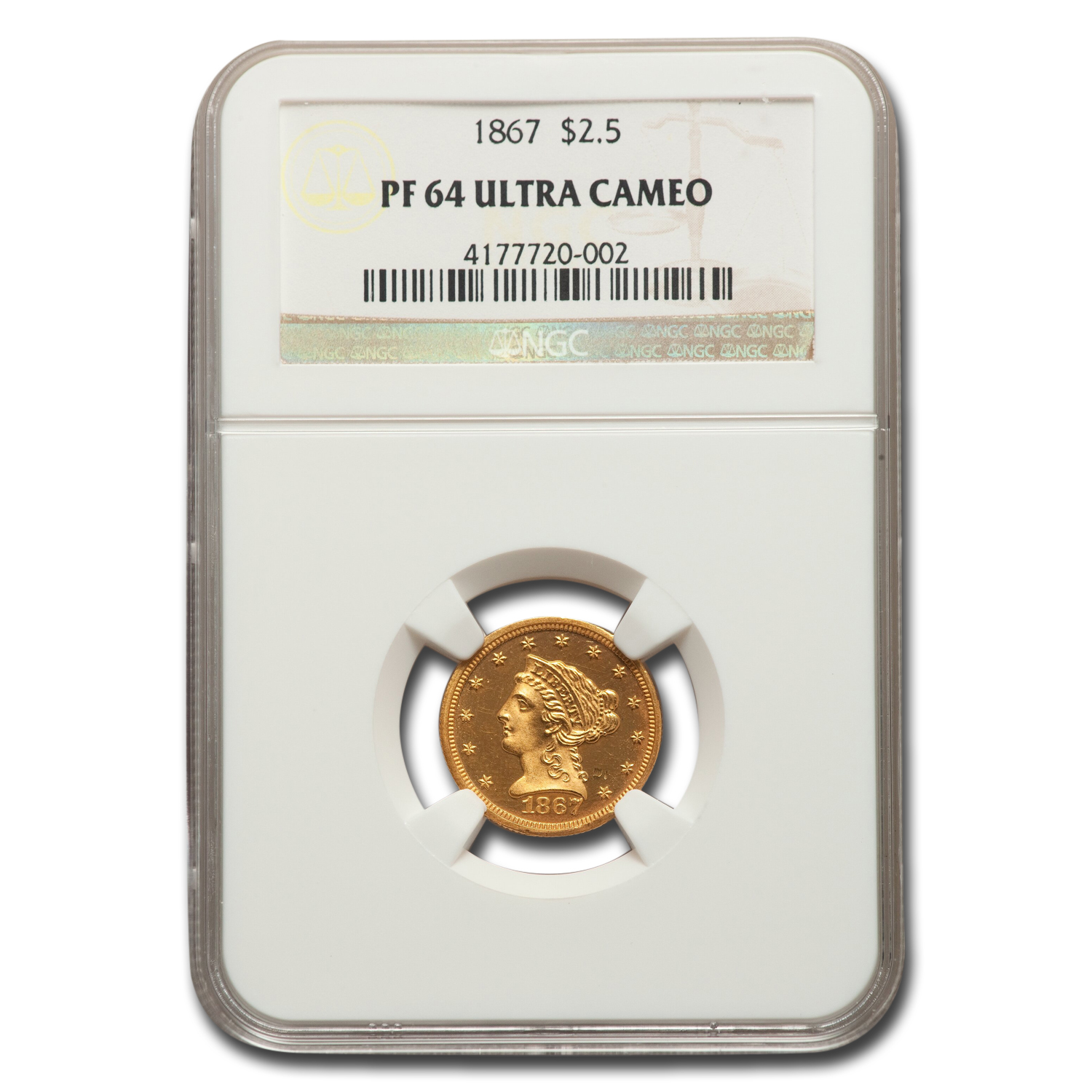 Buy 1867 $2.50 Liberty Gold Quarter Eagle PF-64 UCAM NGC