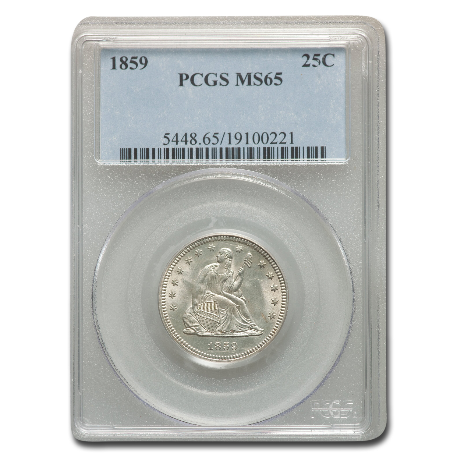 Buy 1859 Liberty Seated Quarter MS-65 PCGS