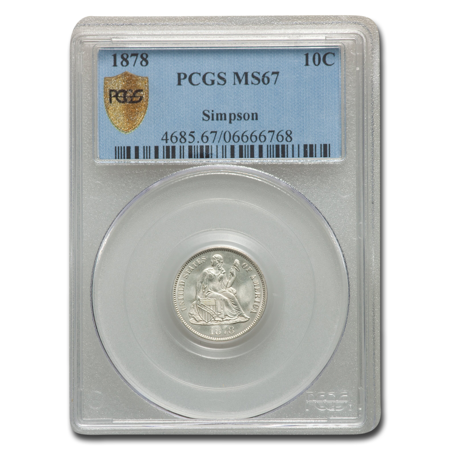 Buy 1878 Liberty Seated Dime MS-67 PCGS