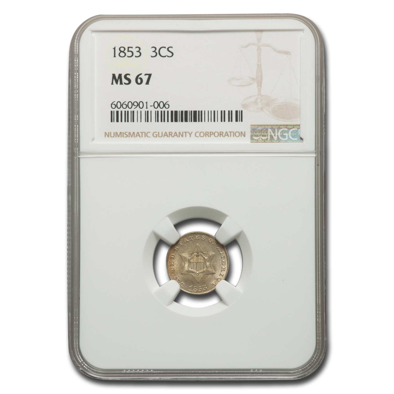 Buy 1853 Three Cent Silver MS-67 NGC