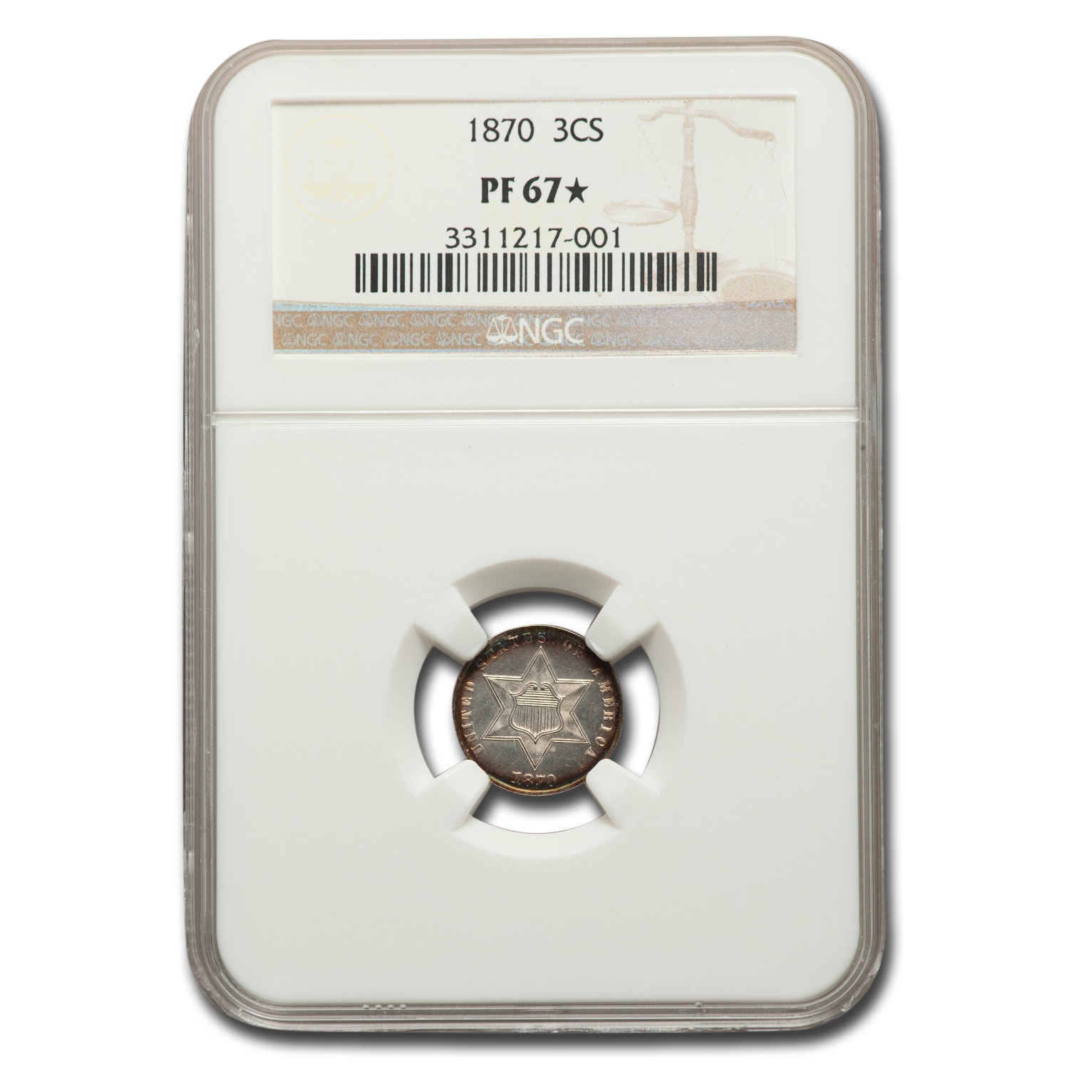 Buy 1870 Three Cent Silver PF-67* NGC