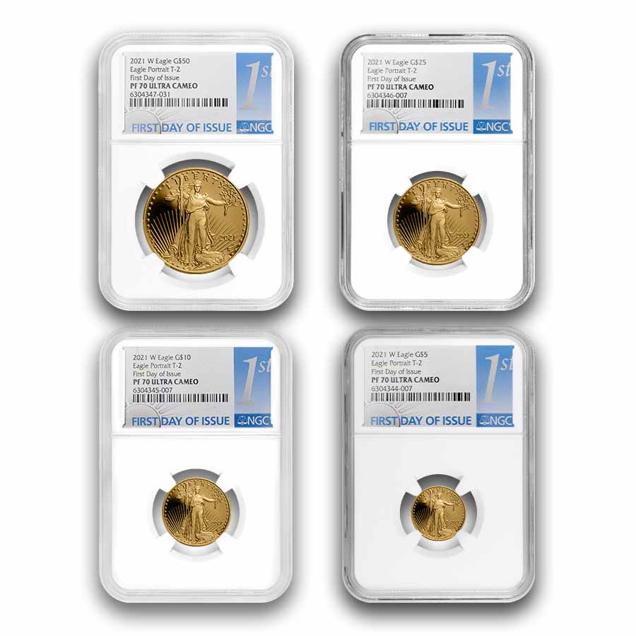 Buy 2021-W Proof Gold Eagle Set (Type 2) NGC PF-70 (FDI)