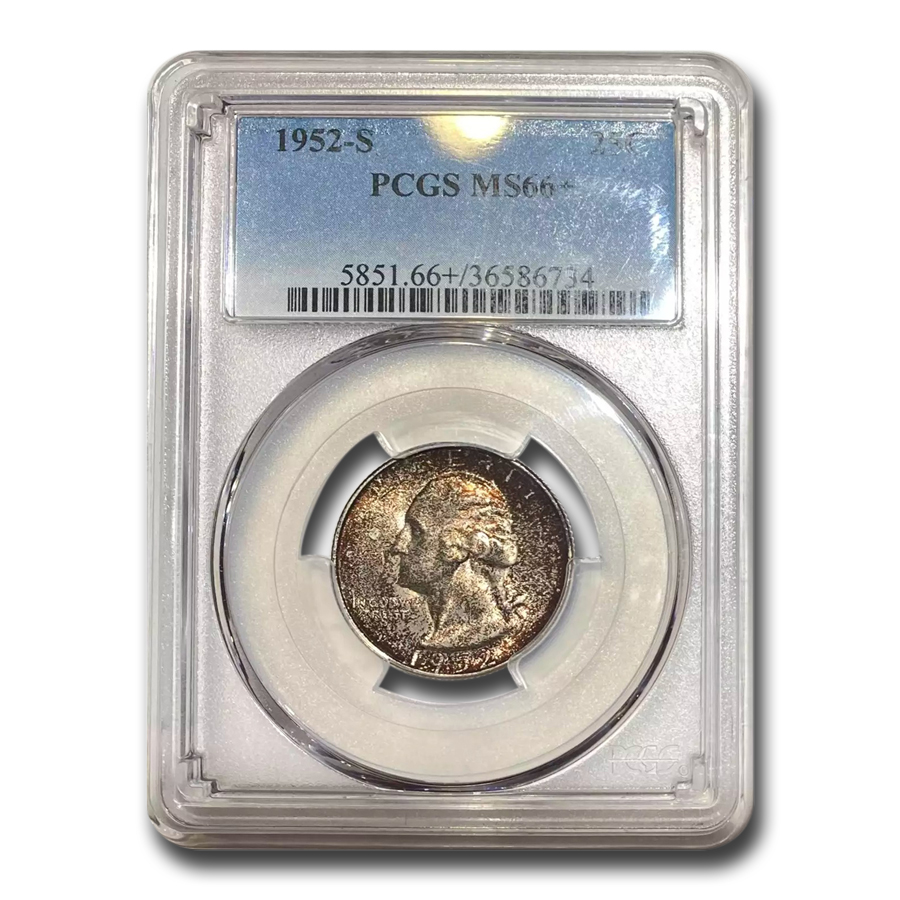 Shop This 1952-S Washington Quarter MS-66+ PCGS graded