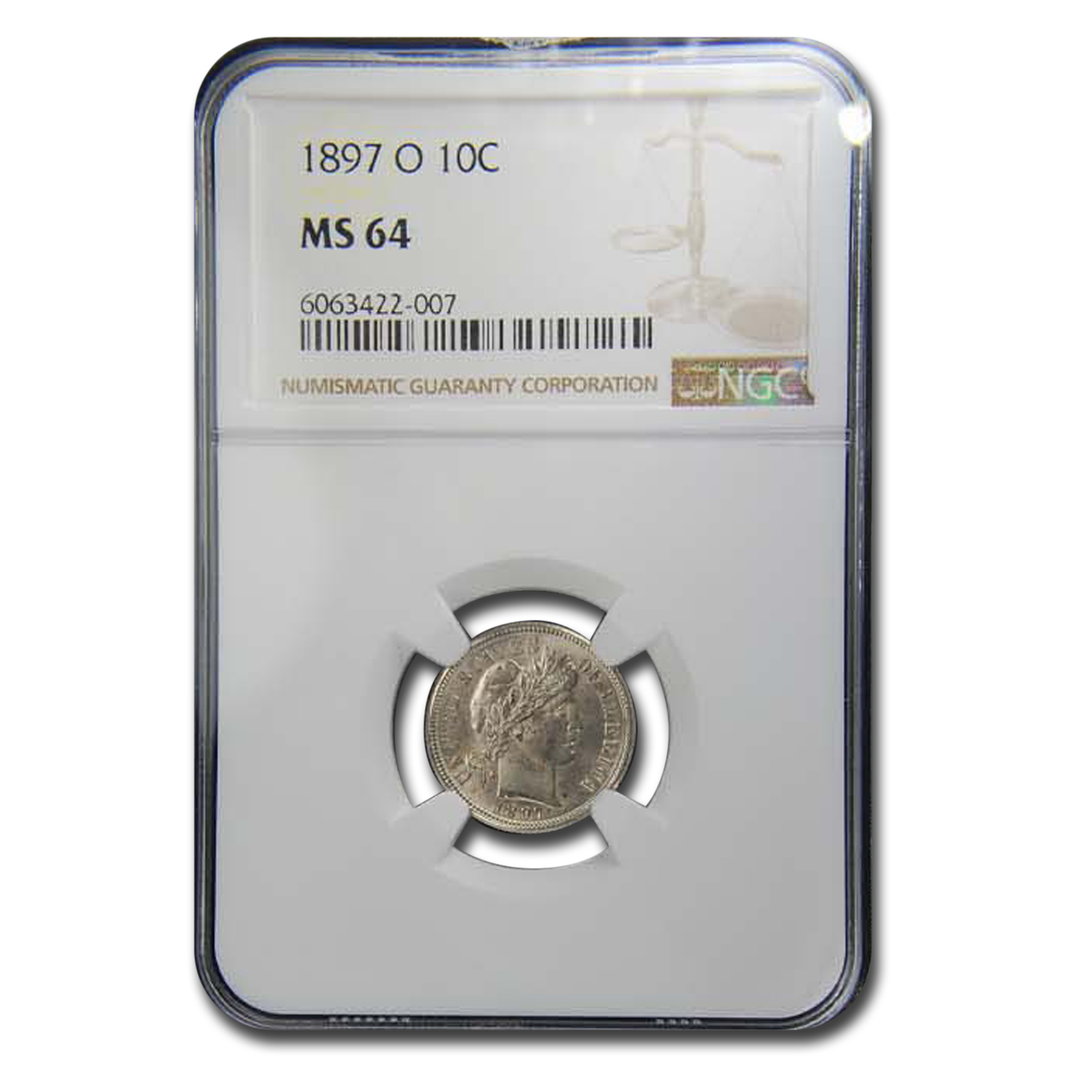 Buy 1897-O Barber Dime MS-64 NGC