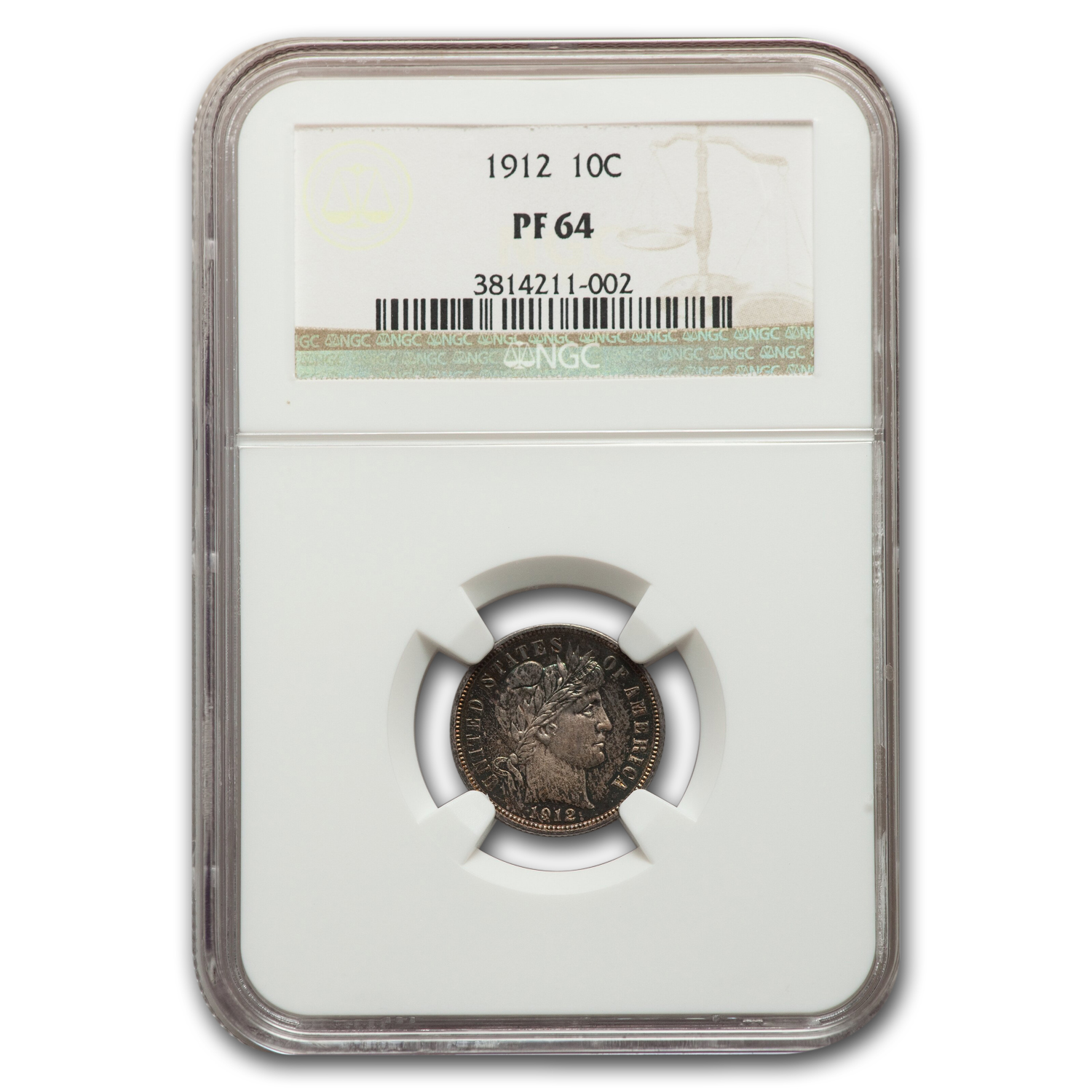 Buy 1912 Barber Dime PF-64 NGC