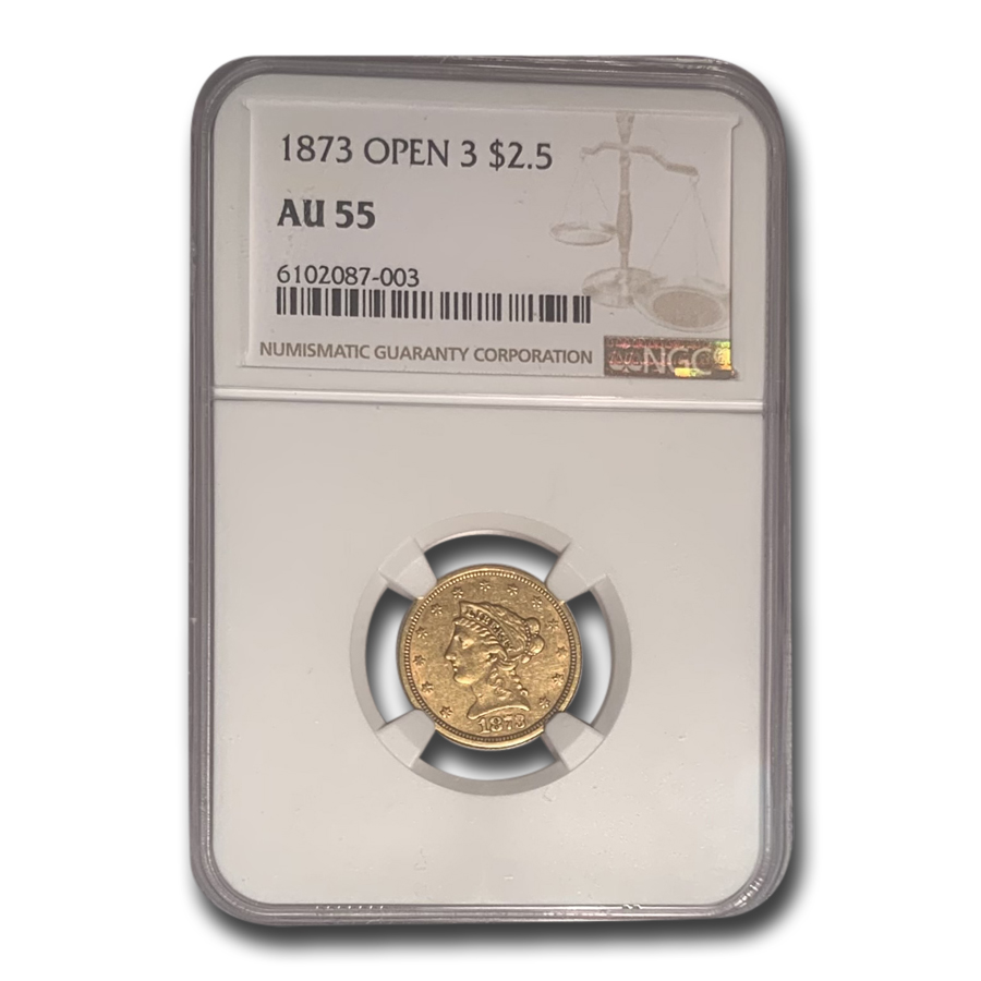 Buy 1873 $2.50 Liberty Gold Quarter Eagle AU-55 NGC (Open 3)