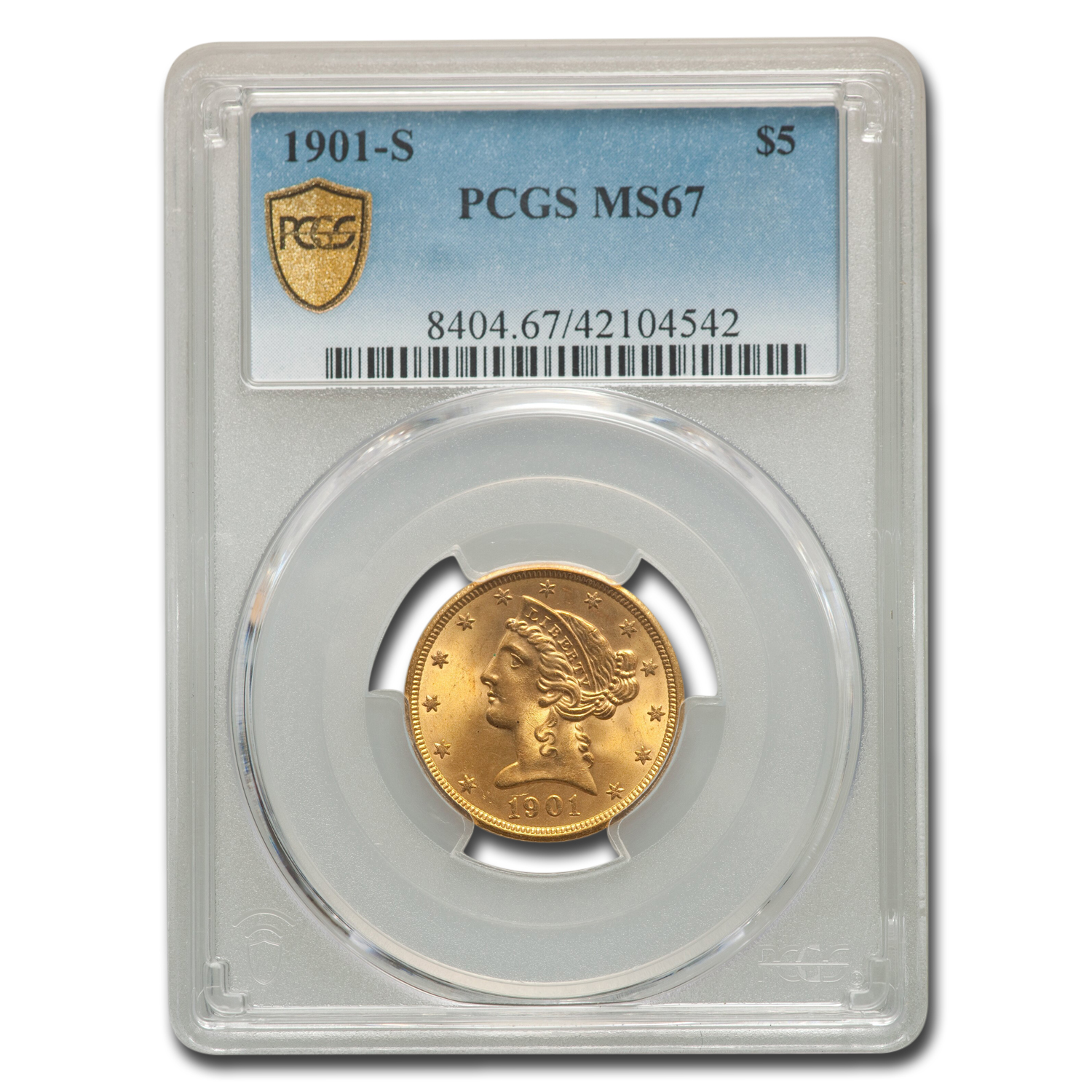 Buy 1901-S $5 Liberty Gold Half Eagle MS-67 PCGS