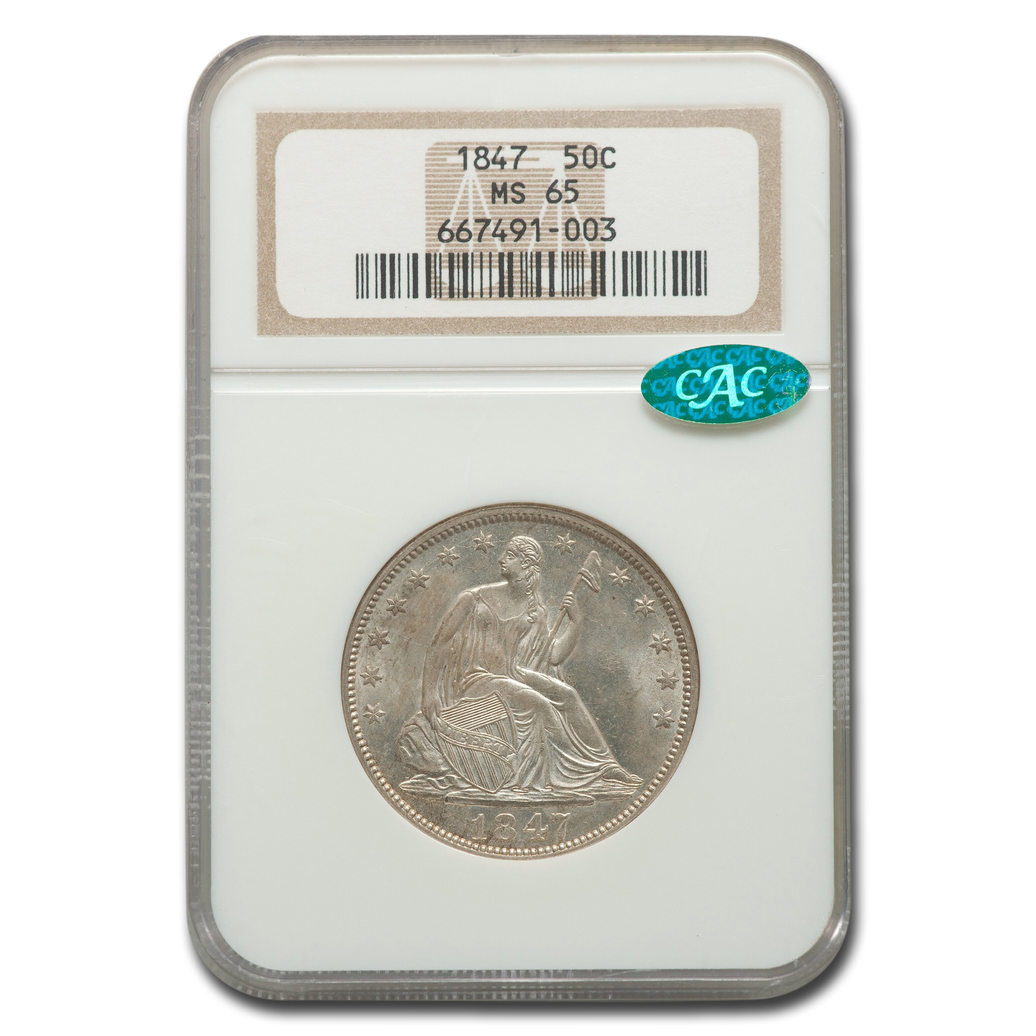 Buy 1847 Liberty Seated Half Dollar MS-65 NGC CAC - Click Image to Close