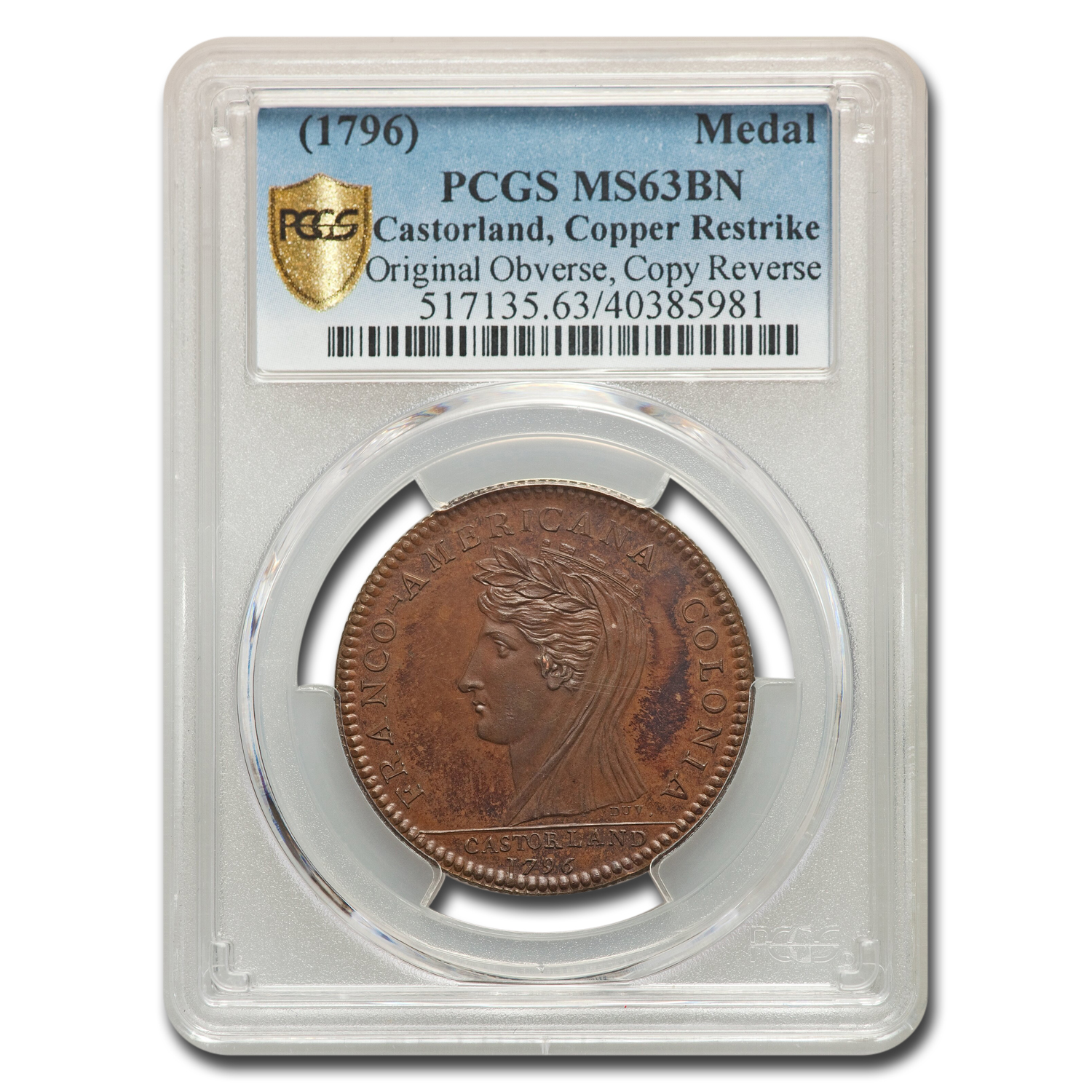 Buy 1796 Castorland Medal Restrike MS-63 PCGS (Brown)