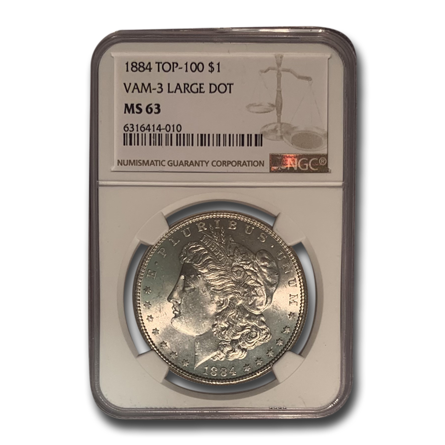 Buy 1884 Morgan Dollar MS-63 NGC (VAM-3 Large Dot, Top-100) - Click Image to Close