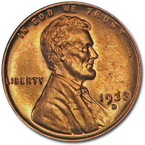 Buy 1938-D Lincoln Cent BU (Red)