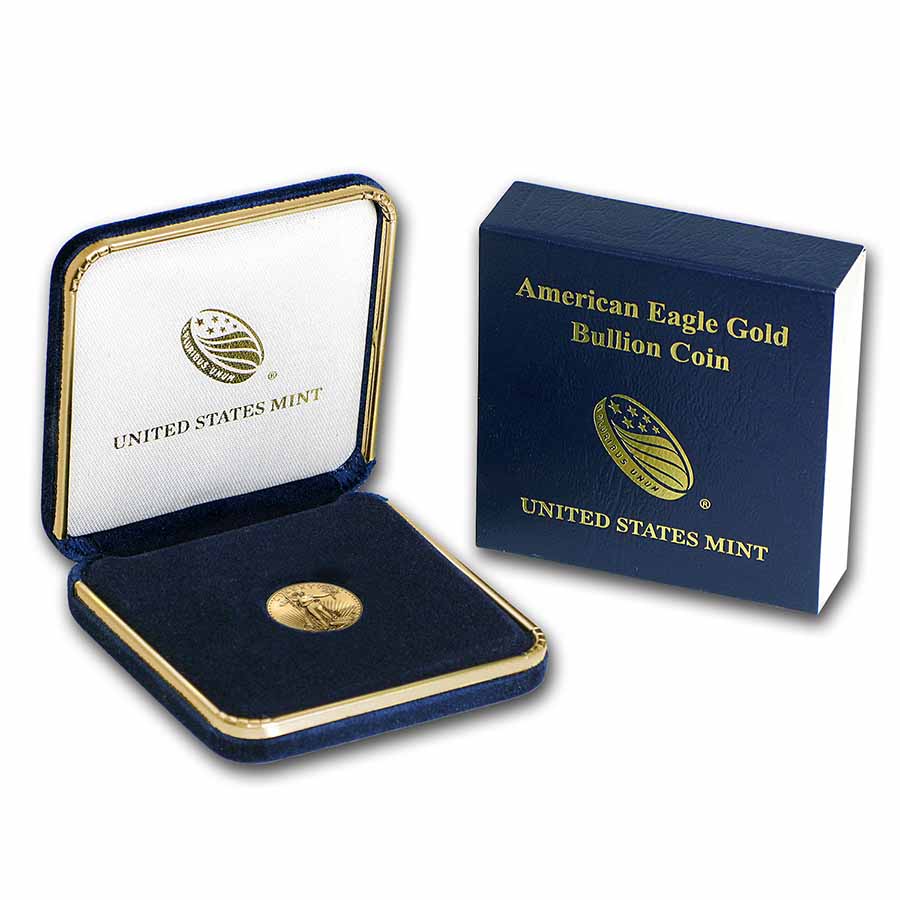 2022 1/10 oz American Gold Eagle Coin BU w/U.S. Mint Box - Click Image to Close