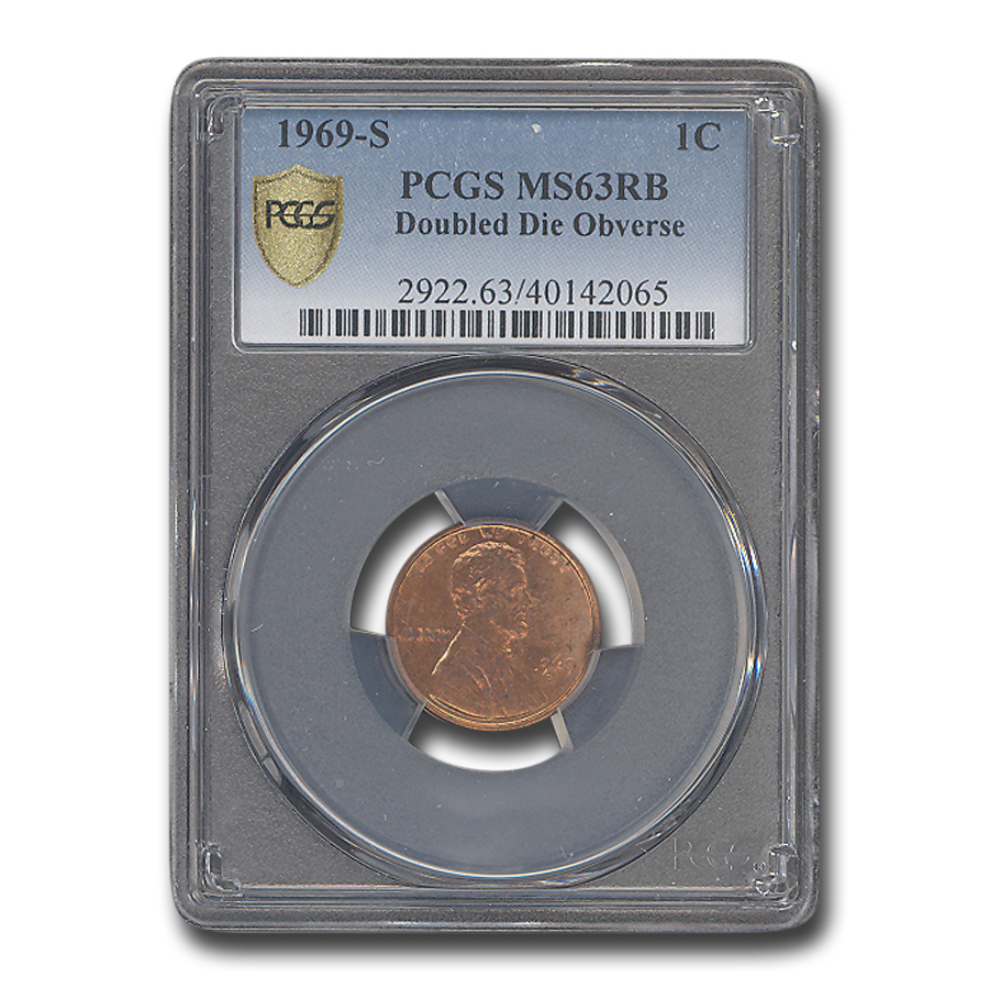 Buy 1969-S Lincoln Cent MS-63 PCGS (Red/Brown, Doubled Die Obverse)