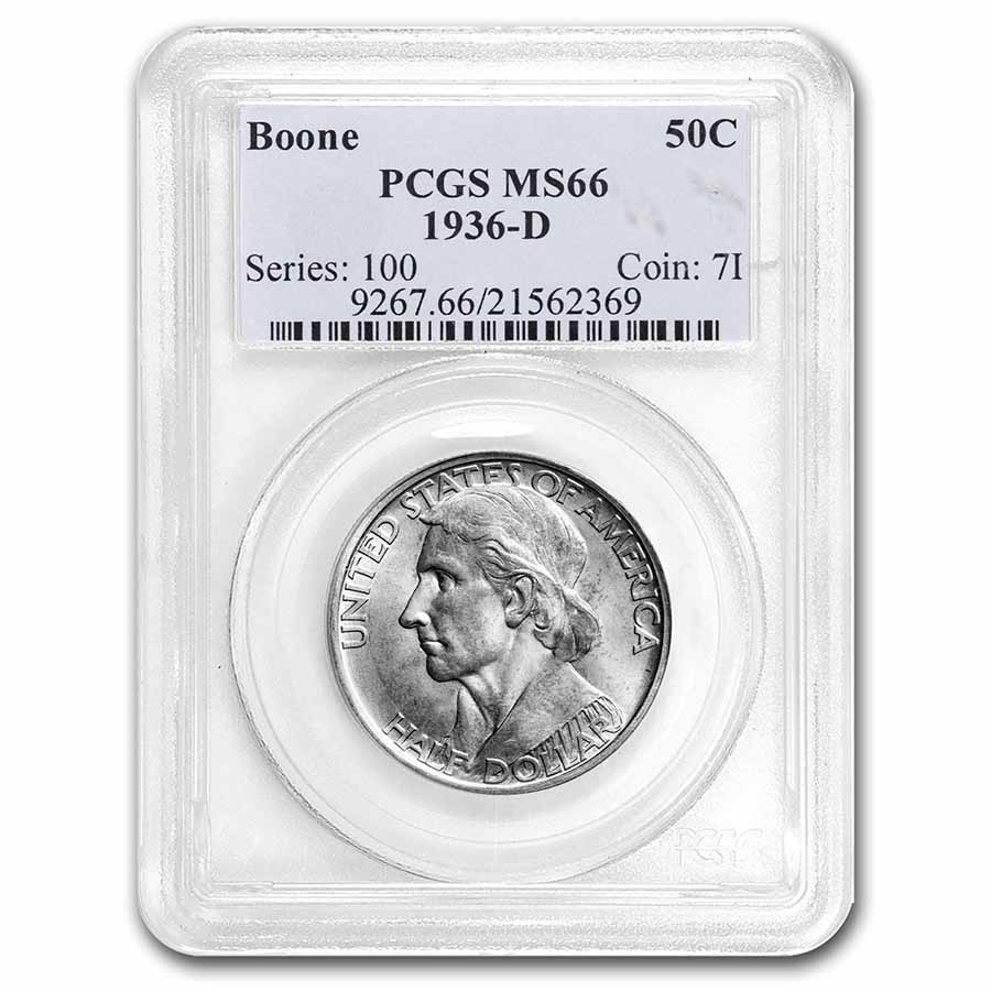 1936-D Boone Half Dollar Commem MS-66 PCGS