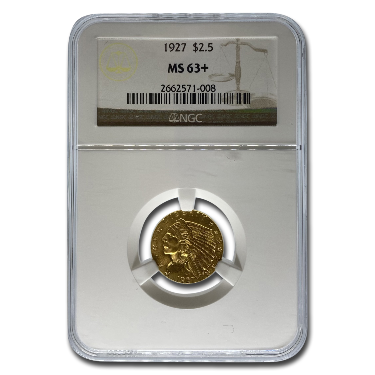 Buy 1927 $2.50 Indian Gold Quarter Eagle MS-63+ NGC