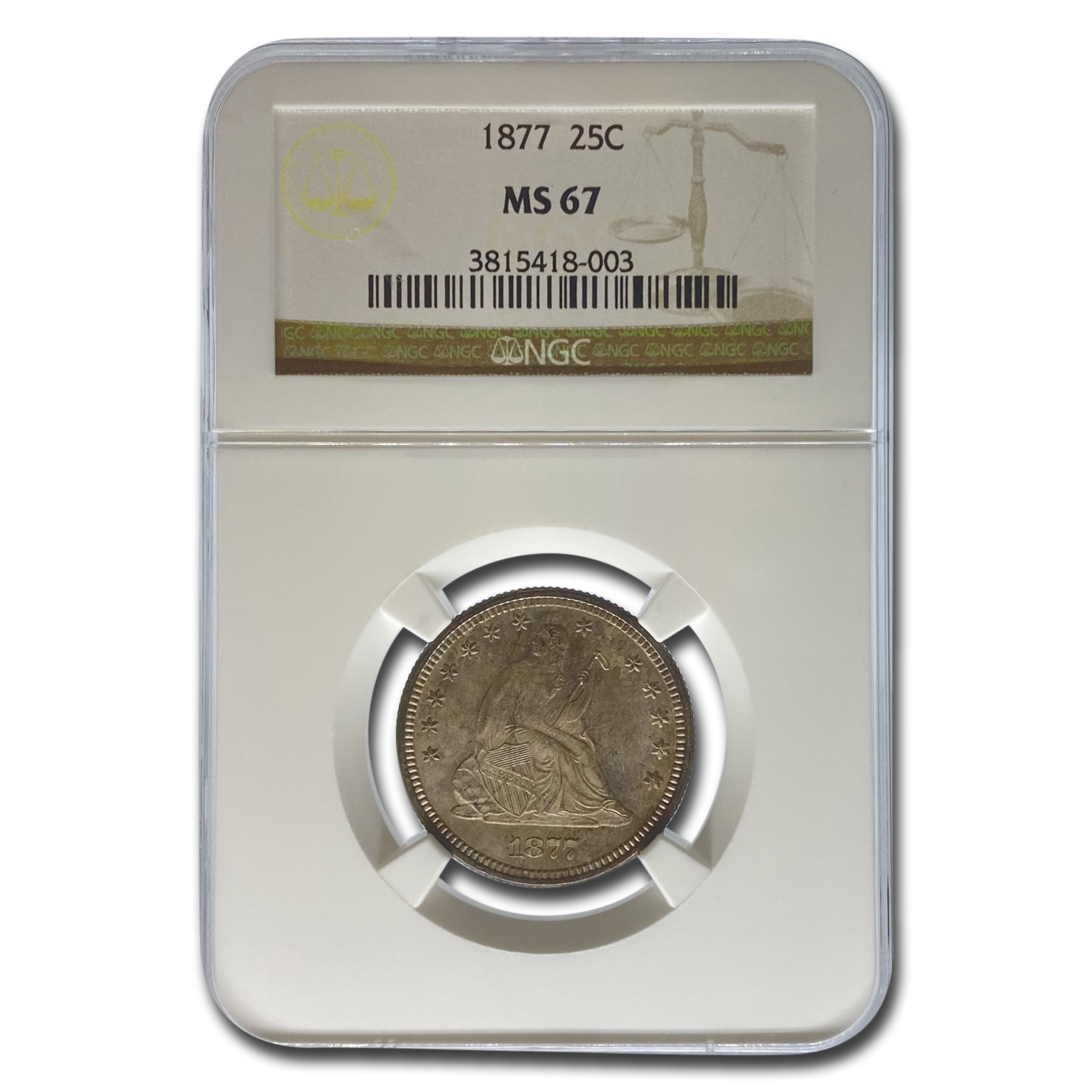 Buy 1877 Liberty Seated Quarter MS-67 NGC