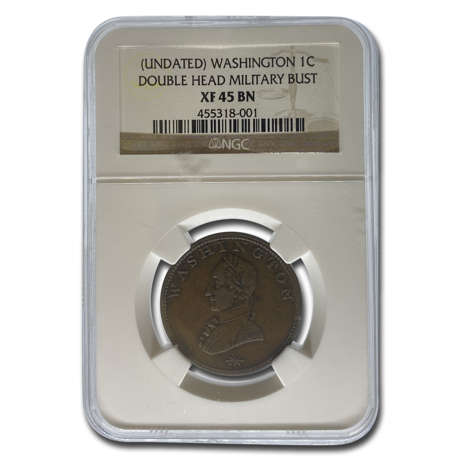 Buy Washington Double Head Military Bust XF-45 NGC (Brown)