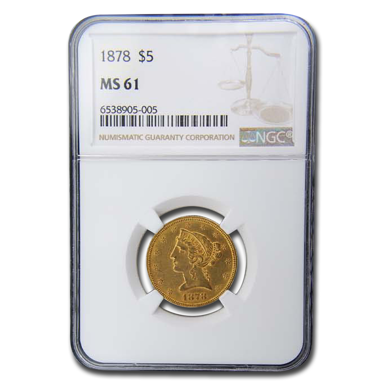Buy 1878 $5 Liberty Gold Half Eagle MS-61 NGC