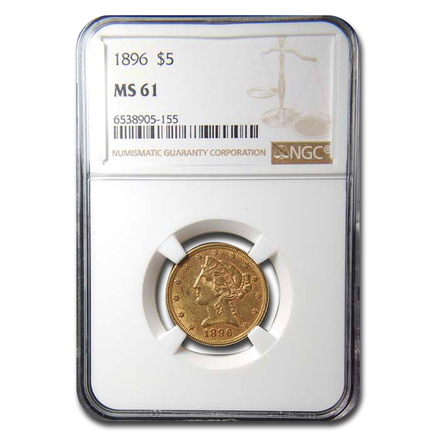 Buy 1896 $5 Liberty Gold Half Eagle MS-61 NGC