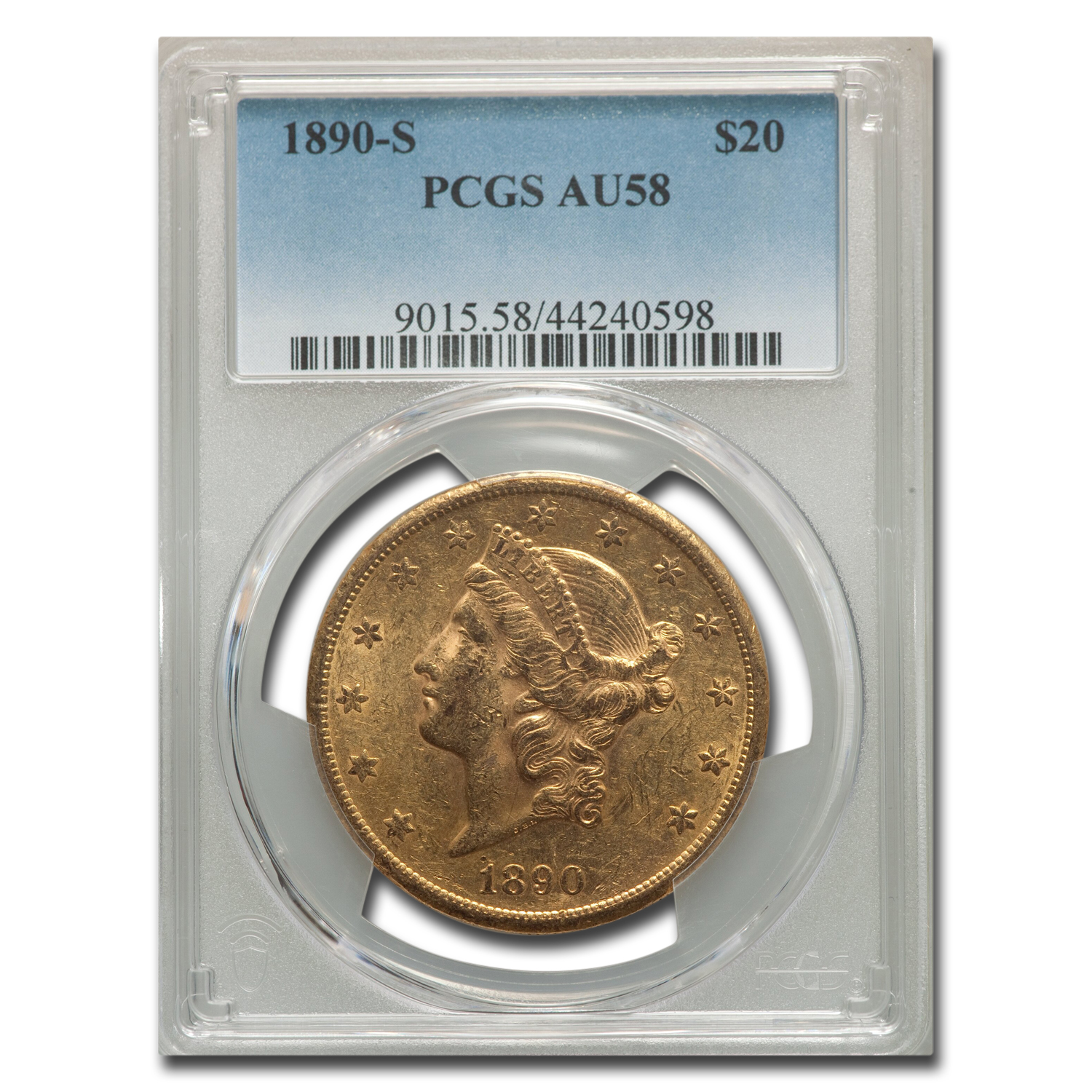 Buy 1890-S $20 Liberty Gold Double Eagle AU-58 PCGS