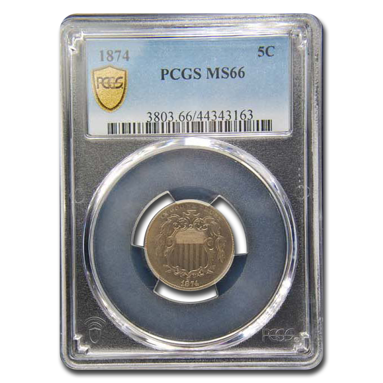 Buy 1874 Shield Nickel MS-66 PCGS