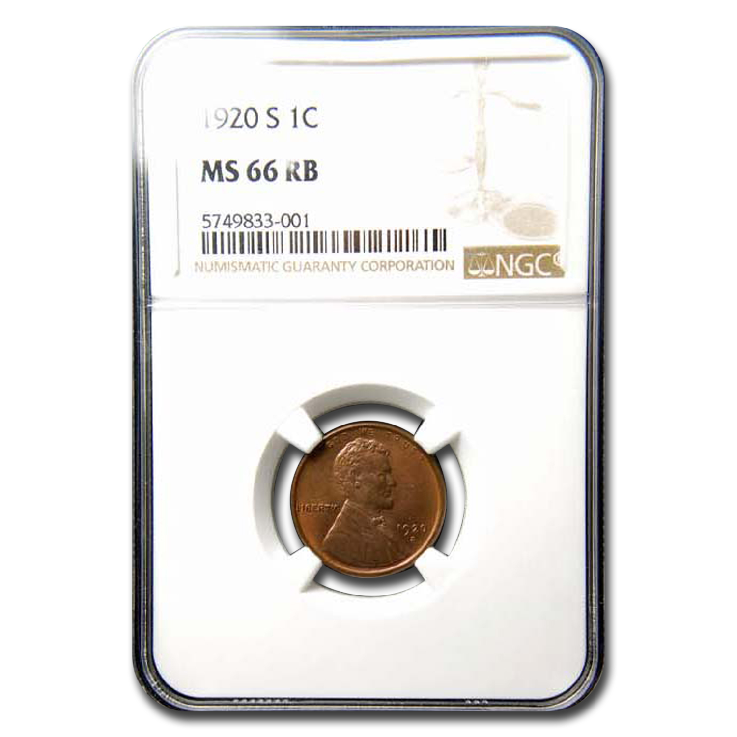 Buy 1920-S Lincoln Cent MS-66 NGC (Red/Brown)