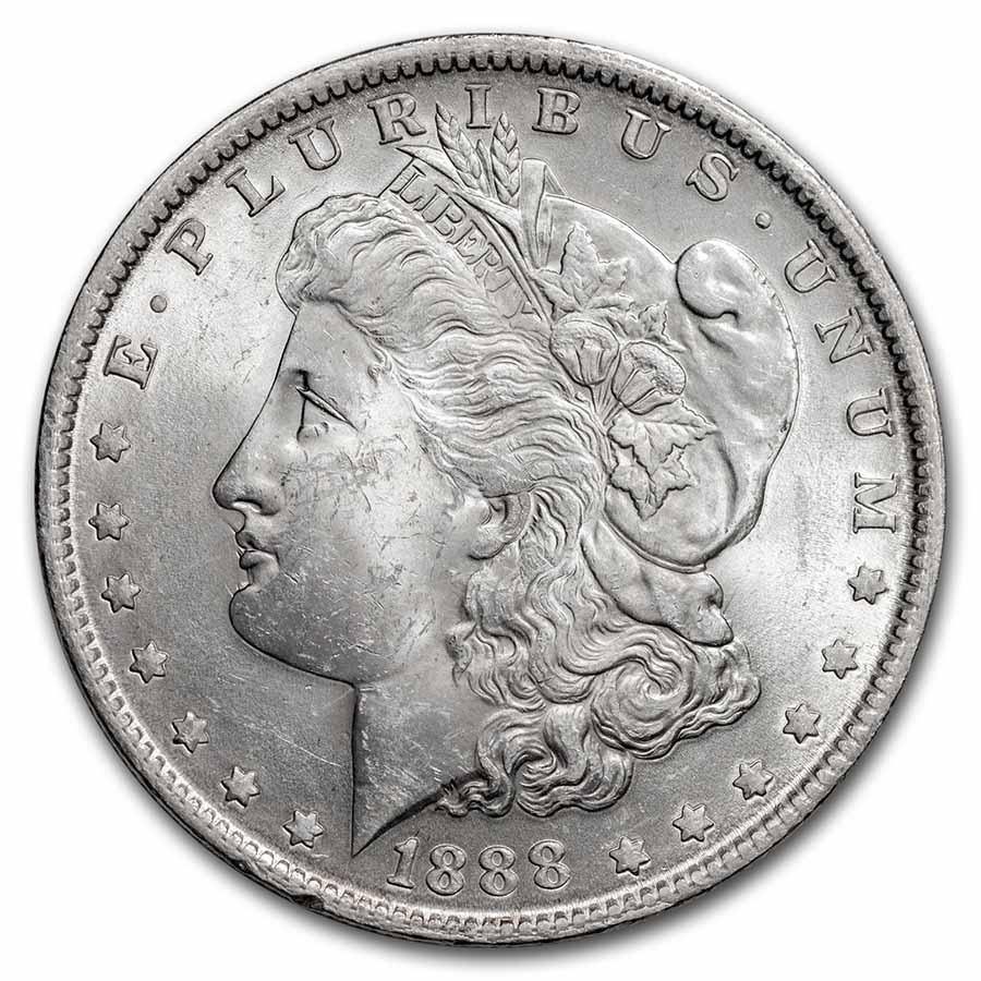 1888 Morgan Dollar Doubled Ear BU (VAM-11) - Click Image to Close