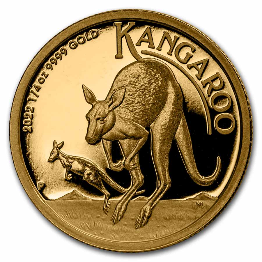 2022 Australia 1/4 oz Gold Kangaroo Proof - Click Image to Close
