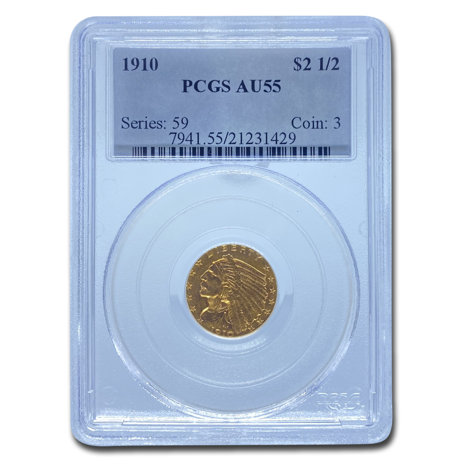 Buy 1910 $2.50 Indian Gold Quarter Eagle AU-55 PCGS