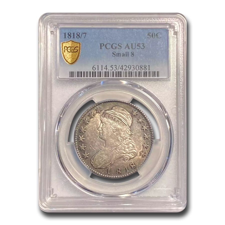 Buy 1818/7 Capped Bust Half Dollar AU-53 PCGS (Small 8) - Click Image to Close