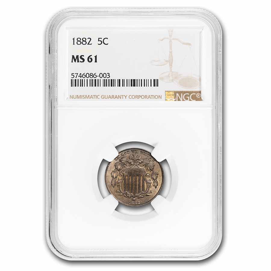 1882 Shield Nickel MS-61 NGC