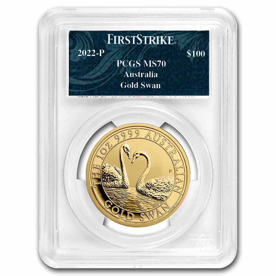 Buy 2022 Australia 1 oz Gold Swan MS-70 PCGS (FS, Swan Label)