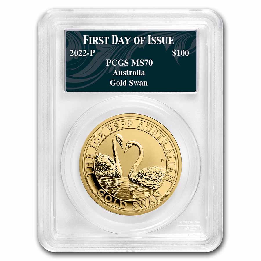 Buy 2022 Australia 1 oz Gold Swan MS-70 PCGS (FDI, Swan Label) - Click Image to Close