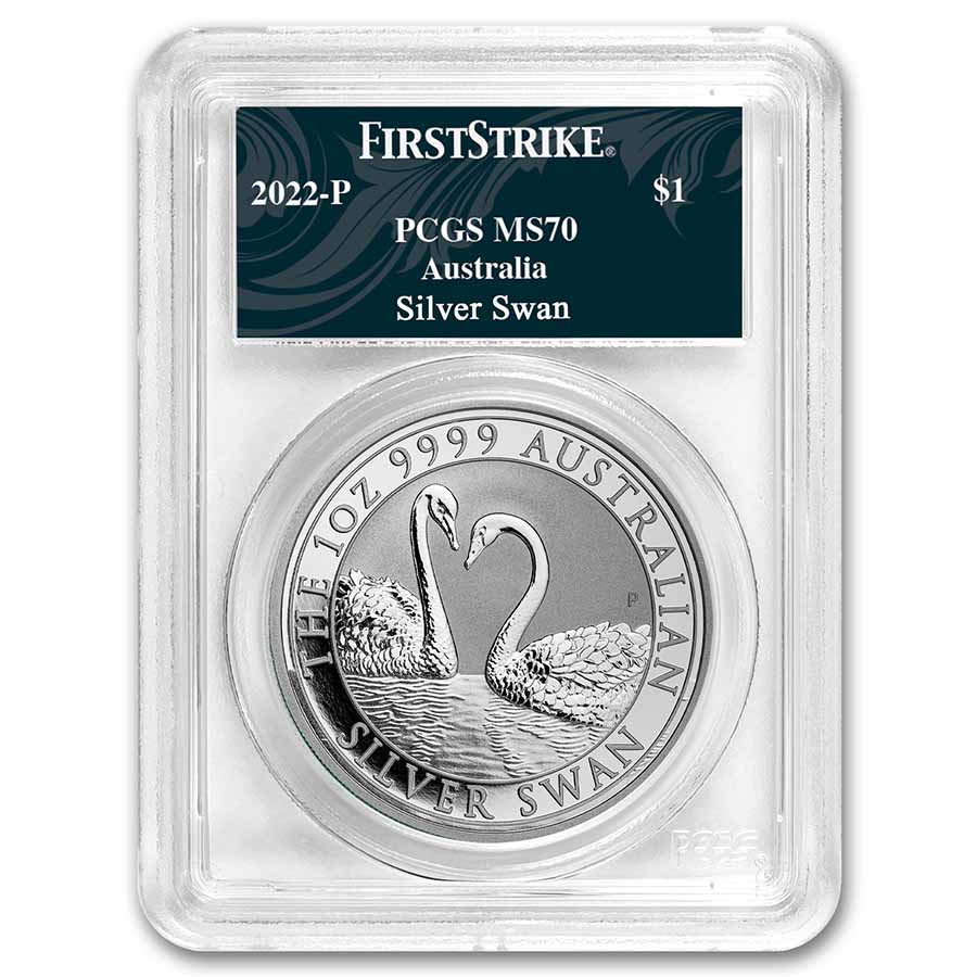 Buy 2022 Australia 1 oz Silver Swan MS-70 PCGS (FS, Swan Label)