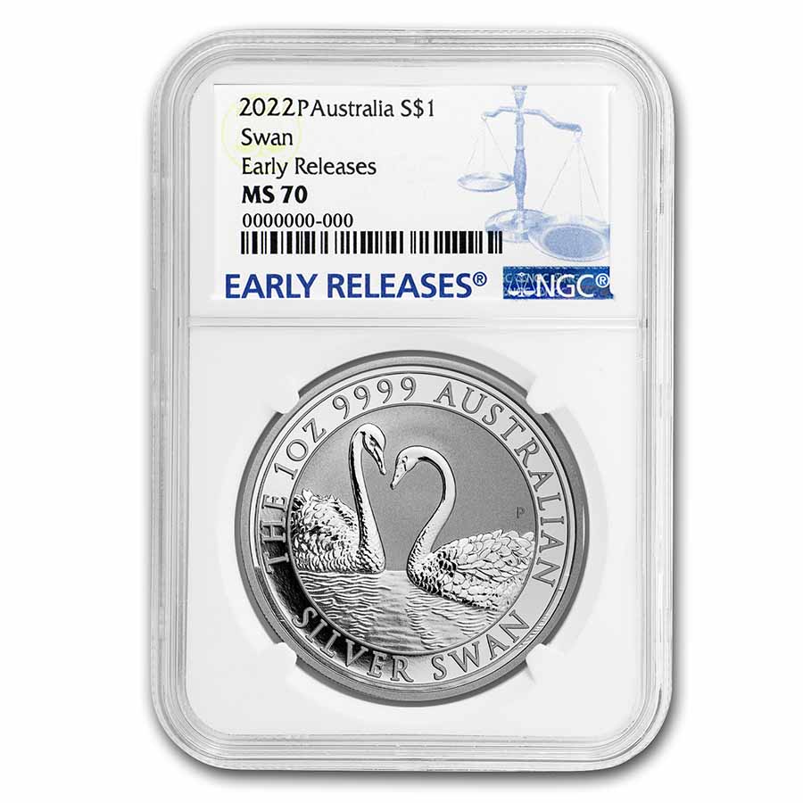 Buy 2022 Australia 1 oz Silver Swan MS-70 NGC (ER)